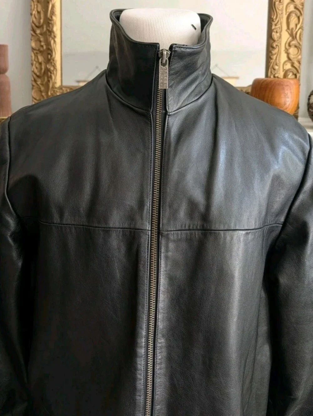 Vintage 90s Y2K Wilsons Pelle Studio Black Leather Jacket Sz M Matrix Minimalist